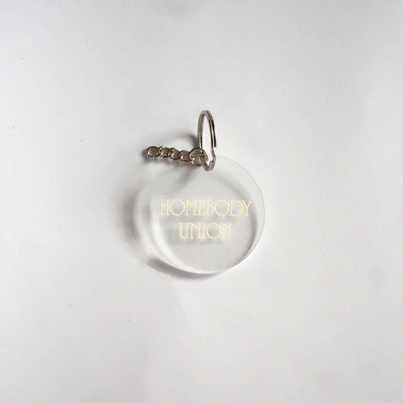 Minimal acrylic keychain by Melbourne coffee brand Homebody Union
