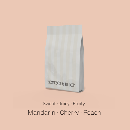 Panama Geisha coffee with peach, cherry and mandarin notes