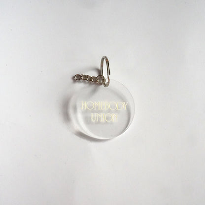 Minimal acrylic keychain by Melbourne coffee brand Homebody Union