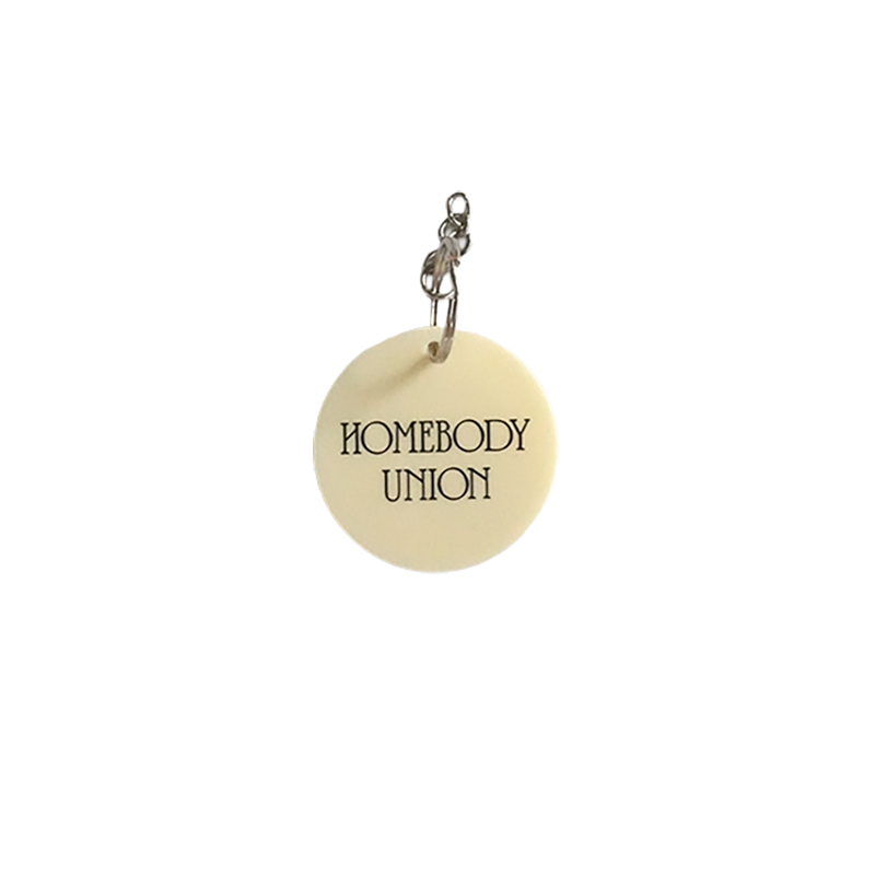 Homebody Union acrylic logo keyring in round design