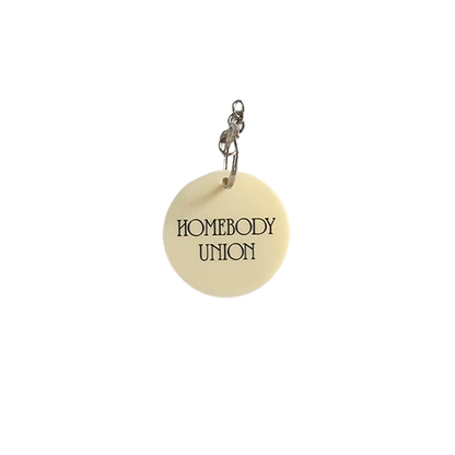 Homebody Union acrylic logo keyring in round design