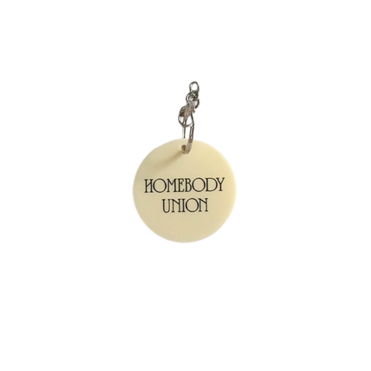 Homebody Union acrylic logo keyring in round design