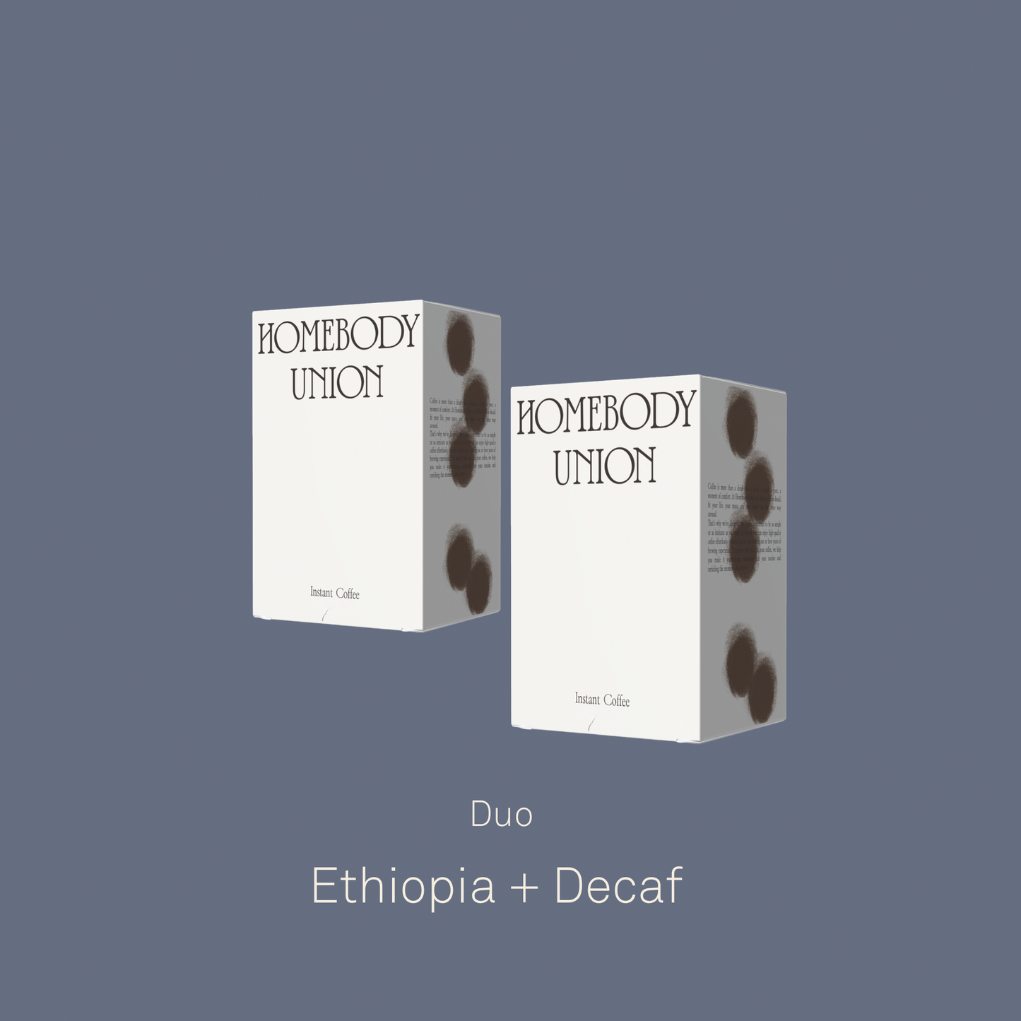 Homebody Union specialty instant coffee duo Ethiopia Decaf