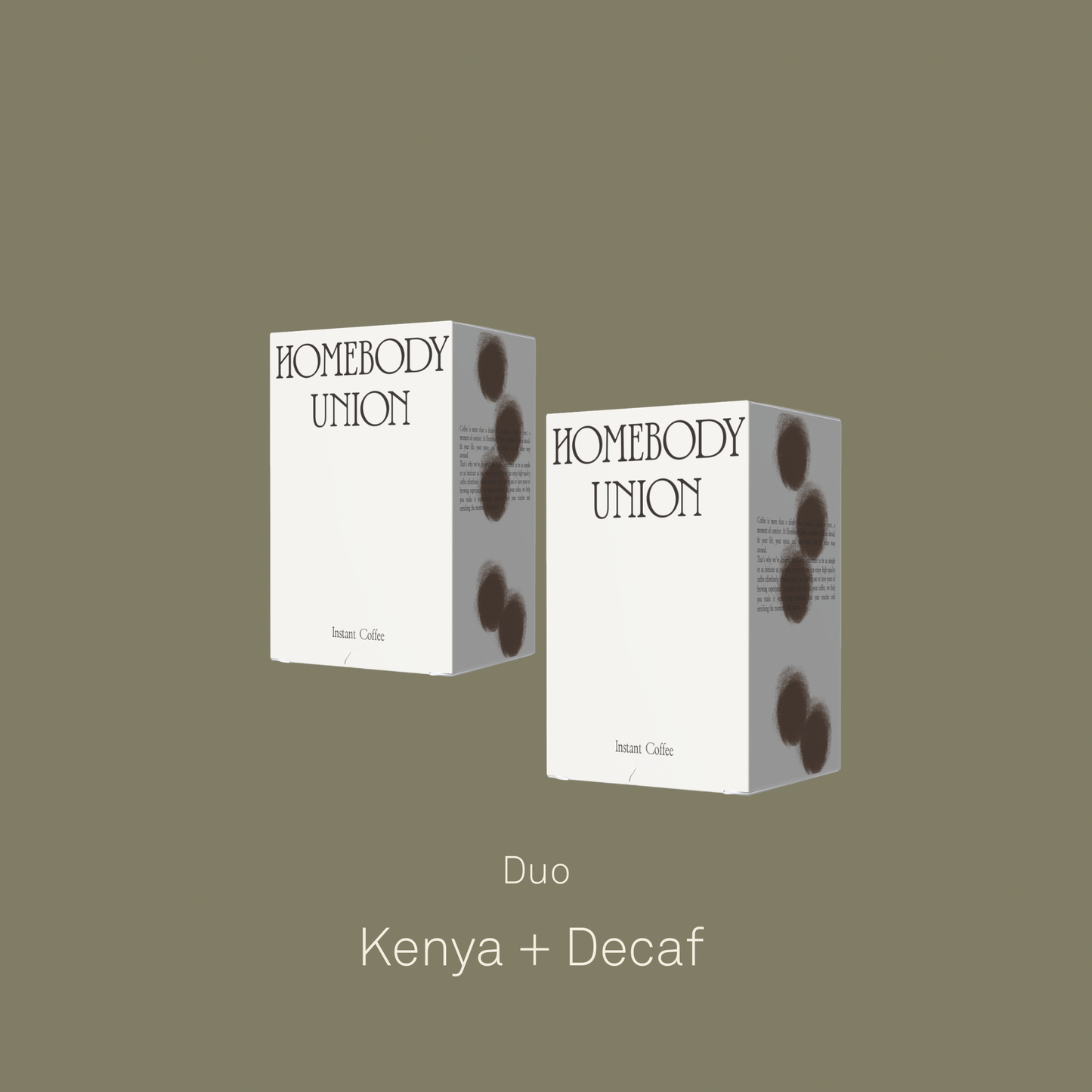 Homebody Union specialty instant coffee duo Kenya Decaf