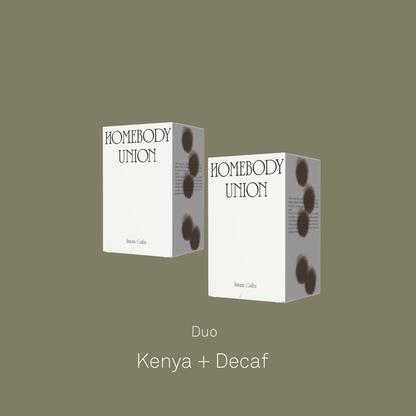 Homebody Union specialty instant coffee duo Kenya Decaf